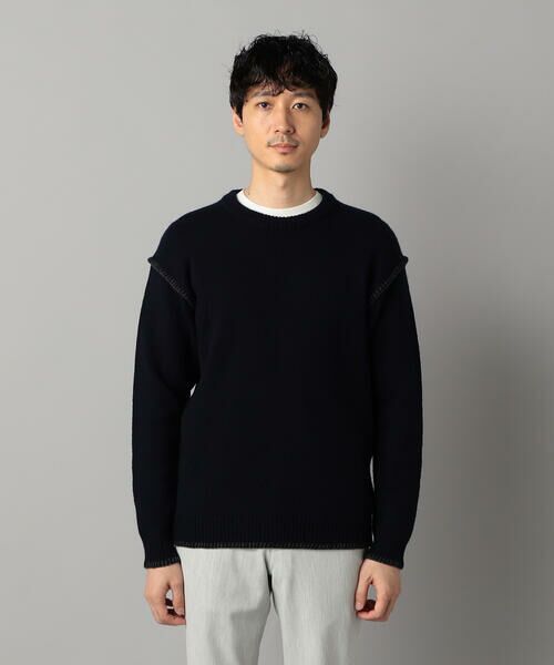 COMME CA MEN / コムサ・メン ニット・セーター | ブランケットステッチ クルーネックニット | 詳細10