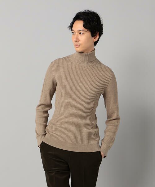 COMME CA MEN / コムサ・メン ニット・セーター | 「FILIVIVI」リブ タートルネックニット(ベージュ)