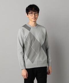 COMME CA MEN / コムサ・メン ニット・セーター | アーガイル柄 クルーネックニット