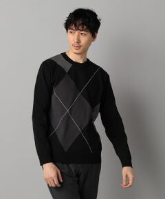 COMME CA MEN / コムサ・メン ニット・セーター | アーガイル柄 クルーネックニット