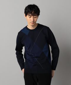COMME CA MEN / コムサ・メン ニット・セーター | アーガイル柄 クルーネックニット