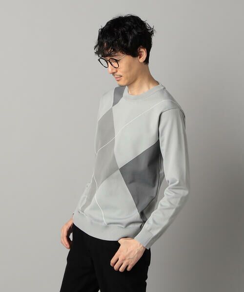 COMME CA MEN / コムサ・メン ニット・セーター | アーガイル柄 クルーネックニット | 詳細4