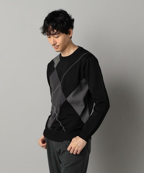 COMME CA MEN / コムサ・メン ニット・セーター | アーガイル柄 クルーネックニット | 詳細8