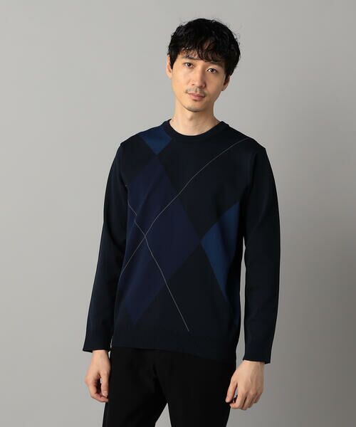 COMME CA MEN / コムサ・メン ニット・セーター | アーガイル柄 クルーネックニット | 詳細14