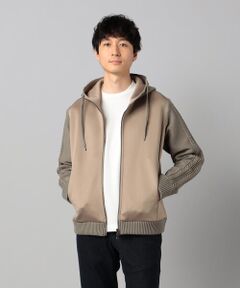 COMME CA MEN / コムサ・メン パーカー | ニットコンビ ジップアップパーカ