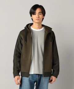 COMME CA MEN / コムサ・メン パーカー | ニットコンビ ジップアップパーカ