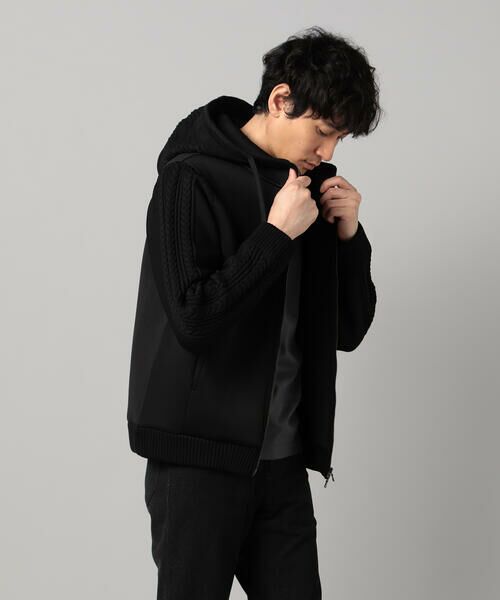 COMME CA MEN / コムサ・メン パーカー | ニットコンビ ジップアップパーカ | 詳細3