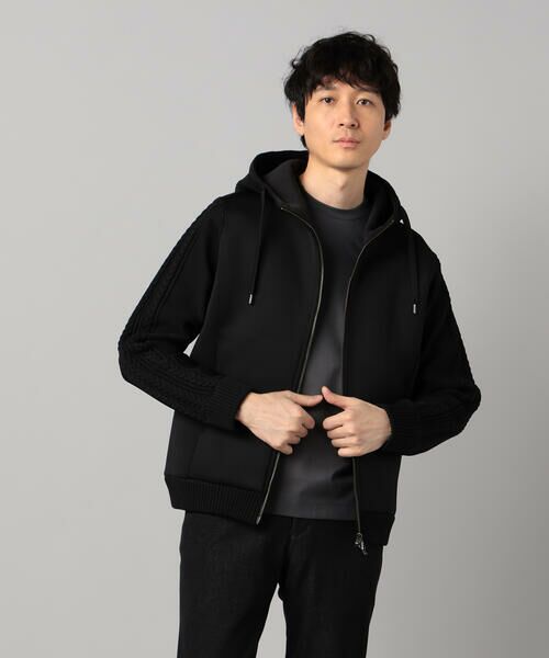 COMME CA MEN / コムサ・メン パーカー | ニットコンビ ジップアップパーカ | 詳細4