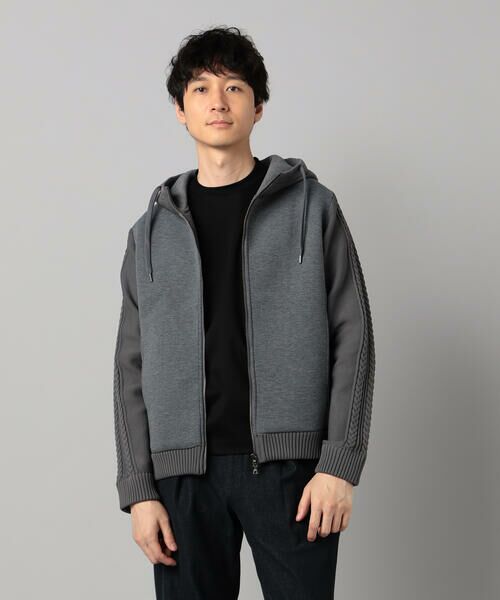 COMME CA MEN / コムサ・メン パーカー | ニットコンビ ジップアップパーカ | 詳細11