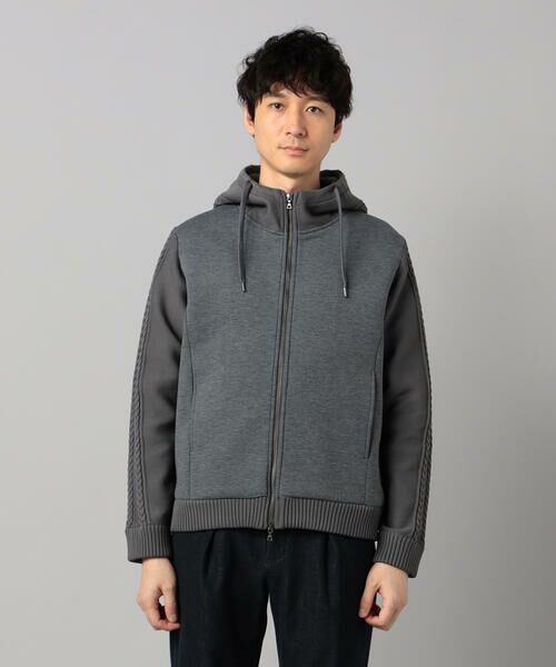 COMME CA MEN / コムサ・メン パーカー | ニットコンビ ジップアップパーカ | 詳細12