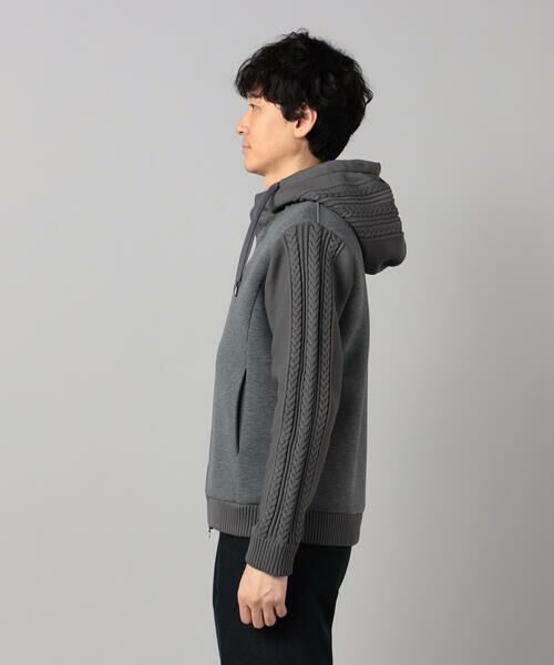COMME CA MEN / コムサ・メン パーカー | ニットコンビ ジップアップパーカ | 詳細13