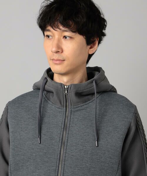 COMME CA MEN / コムサ・メン パーカー | ニットコンビ ジップアップパーカ | 詳細15