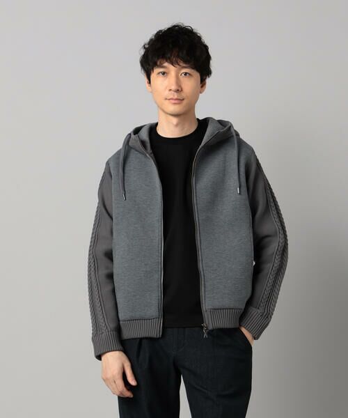 COMME CA MEN / コムサ・メン パーカー | ニットコンビ ジップアップパーカ | 詳細10