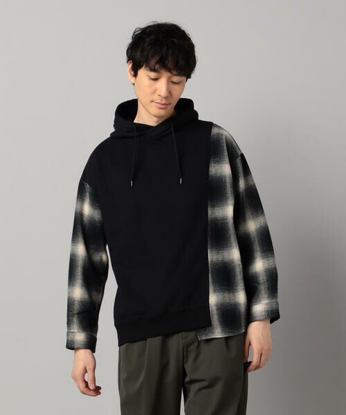 COMME CA MEN / コムサ・メン パーカー | オンブレ—切替 パーカ(ブラック)