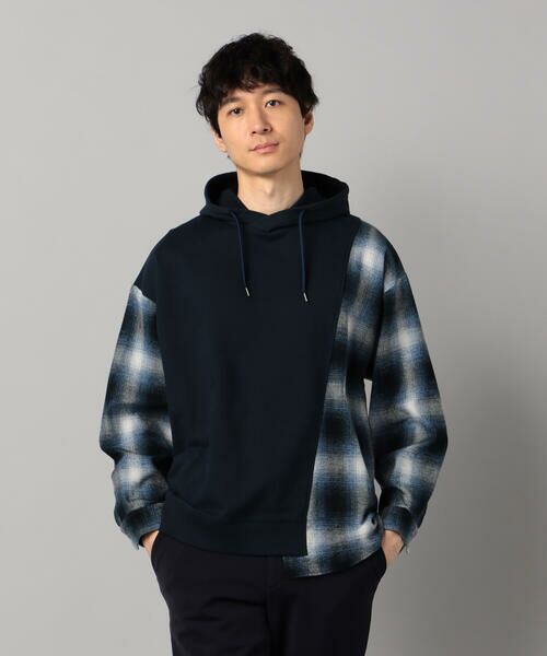 COMME CA MEN / コムサ・メン パーカー | オンブレ—切替 パーカ(ネイビー)