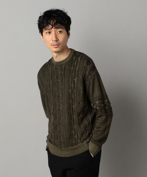 COMME CA MEN / コムサ・メン ニット・セーター | COOGI(クージー)柄 クルーセーター(カーキ)