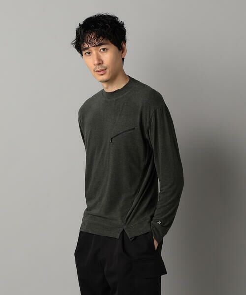 COMME CA MEN/コムサ・メン ラグウォームプレミア ロングTシャツ チャコールグレー M