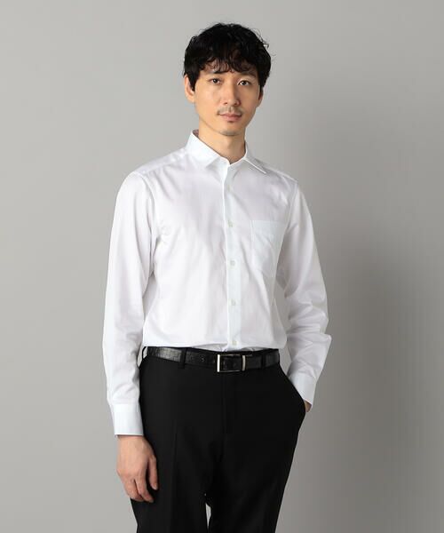 COMME CA MEN/コムサ・メン アルビニ コットンブロード レギュラーカラーシャツ ホワイト S COMME CA MEN/コムサ・メン アルビニ コットンブロード レギュラーカラーシャツ ホワイト S