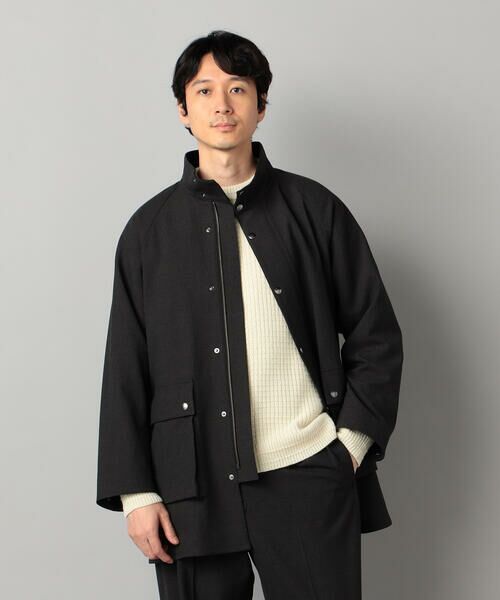 COMME CA MEN / コムサ・メン その他アウター | 【セットアップ対応】ソフトサーモ(R)グレンチェック スタンドカラーコート（チャコールグレー）