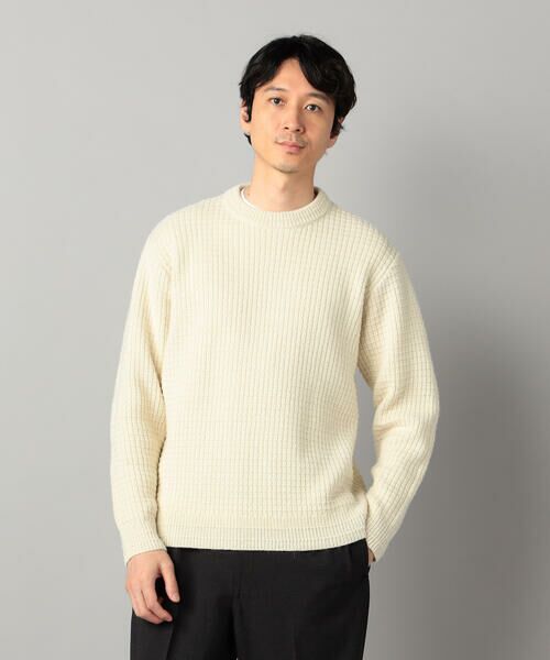 COMME CA MEN / コムサ・メン ニット・セーター | ベビーアルパカ ワッフルニット(アイボリー)