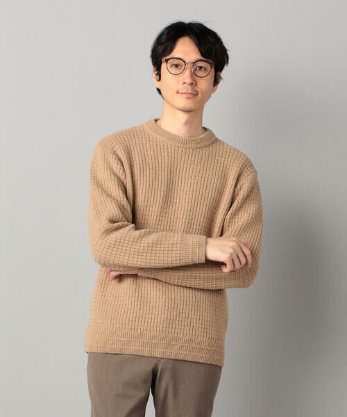 COMME CA MEN / コムサ・メン ニット・セーター | ベビーアルパカ ワッフルニット(ベージュ)