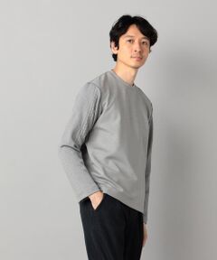 COMME CA MEN / コムサ・メン スウェット | ダウンファブリック クルーネックプルオーバー