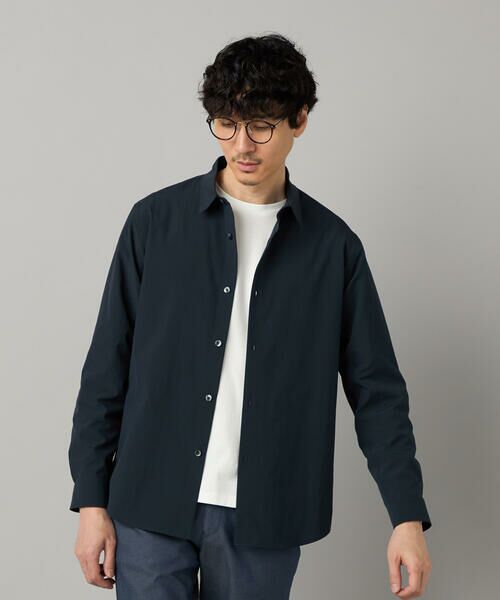 COMME CA MEN / コムサ・メン シャツ・ブラウス | 37.5(R)テクノロジー レギュラーカラーシャツ(ネイビー)
