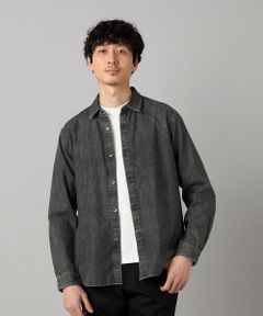 COMME CA MEN / コムサ・メン シャツ・ブラウス | エイジング加工デニム レギュラーカラーシャツ
