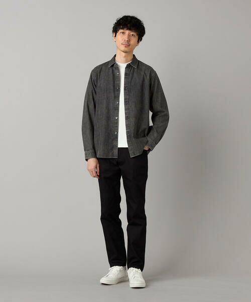 COMME CA MEN / コムサ・メン シャツ・ブラウス | エイジング加工デニム レギュラーカラーシャツ | 詳細1