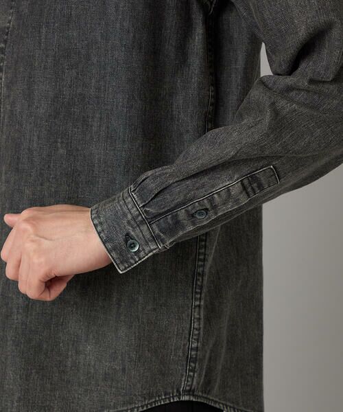 COMME CA MEN / コムサ・メン シャツ・ブラウス | エイジング加工デニム レギュラーカラーシャツ | 詳細10
