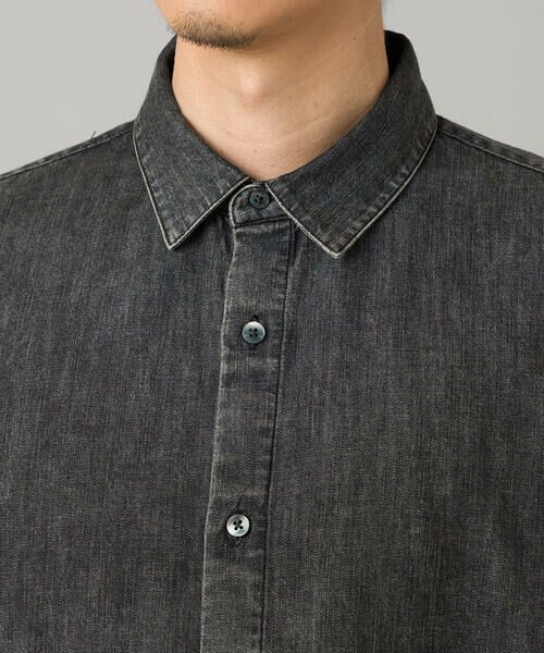 COMME CA MEN / コムサ・メン シャツ・ブラウス | エイジング加工デニム レギュラーカラーシャツ | 詳細9