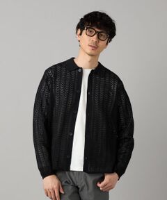 COMME CA MEN / コムサ・メン カーディガン・ボレロ | 透かし編み ポロカーディガン