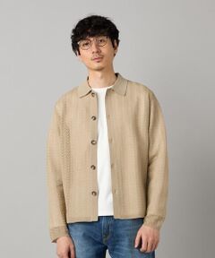 COMME CA MEN / コムサ・メン カーディガン・ボレロ | 透かし編み ポロカーディガン