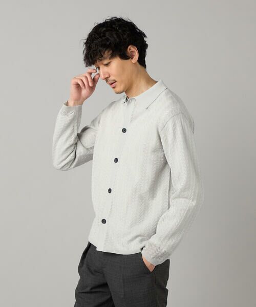 COMME CA MEN / コムサ・メン カーディガン・ボレロ | 透かし編み ポロカーディガン | 詳細3