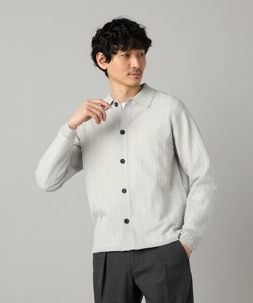 COMME CA MEN / コムサ・メン カーディガン・ボレロ | 透かし編み ポロカーディガン | 詳細4