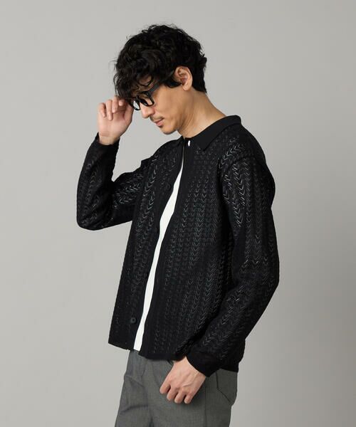 COMME CA MEN / コムサ・メン カーディガン・ボレロ | 透かし編み ポロカーディガン | 詳細8