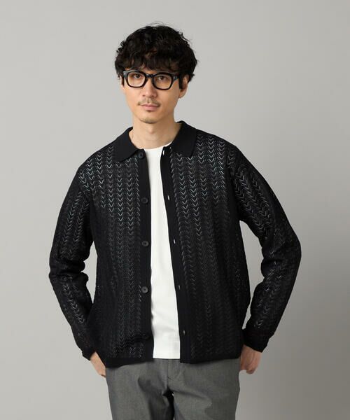 COMME CA MEN / コムサ・メン カーディガン・ボレロ | 透かし編み ポロカーディガン | 詳細9
