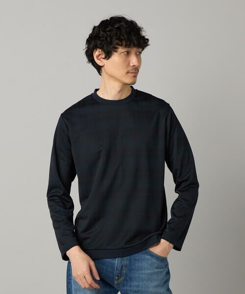 COMME CA MEN / コムサ・メン カットソー | IL PRINCIPEジャージー 長袖クルーカットソー（ブラック）