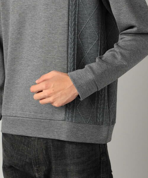 COMME CA MEN / コムサ・メン カットソー | 柄切り替えデザイン ロングスリーブ | 詳細23