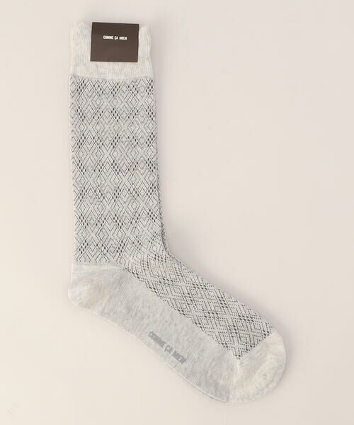 COMME CA MEN / コムサ・メン ソックス | アーガイル柄 クルーソックス（グレー）
