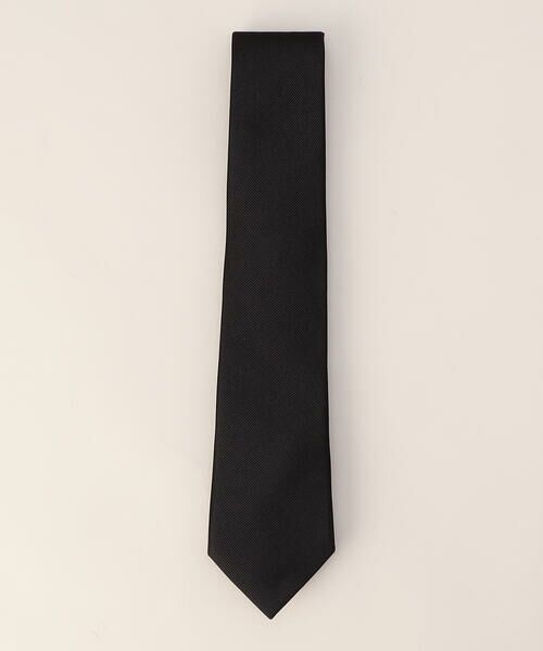 COMME CA MEN / コムサ・メン ネクタイ | 綾織ソリッドネクタイ（ブラック）