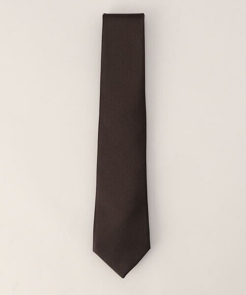 COMME CA MEN / コムサ・メン ネクタイ | 綾織ソリッドネクタイ（ブラウン）