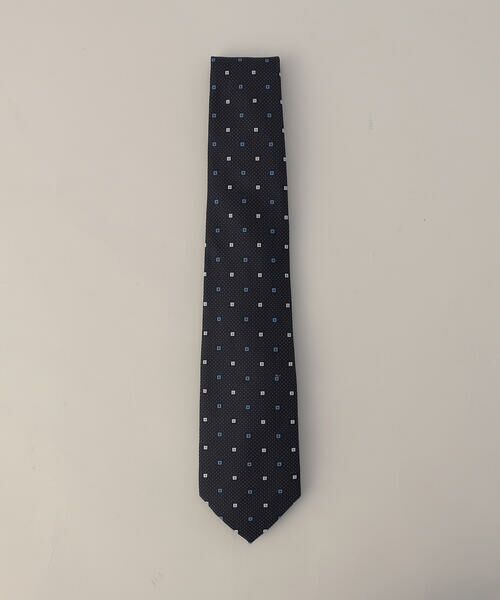 COMME CA MEN / コムサ・メン ネクタイ | 小紋柄レギュラー ネクタイ（ネイビー）