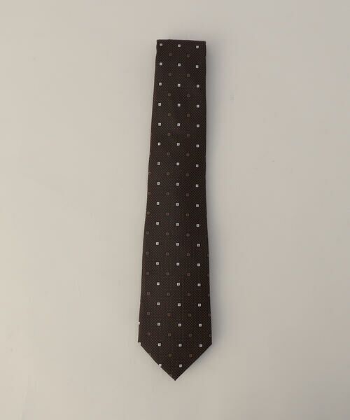 COMME CA MEN / コムサ・メン ネクタイ | 小紋柄レギュラー ネクタイ（ブラウン）