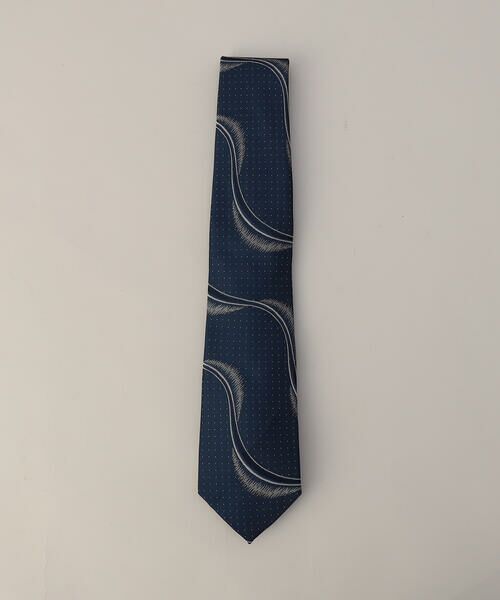 COMME CA MEN / コムサ・メン ネクタイ | 波柄レギュラー ネクタイ（ブルー）