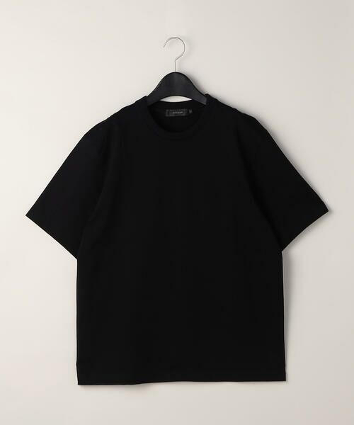COMME CA MEN / コムサ・メン Tシャツ | オーガニックコットン オーバー リンガーリブTシャツ（ブラック）