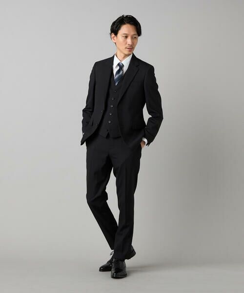 COMME CA MEN / コムサ・メン セットアップ | 【スリーピース対応】尾州産 ウールトロピカル スーツ（ブラック）