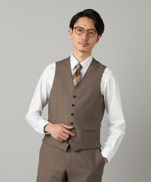 COMME CA MEN / コムサ・メン セットアップ | 【セットアップ対応】チェルッティ プレステージ super130's ウールギャバ ベスト(ベージュ)