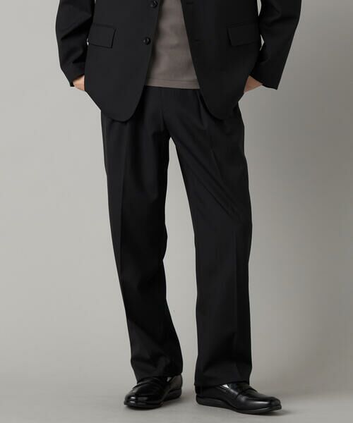 COMME CA MEN / コムサ・メン スラックス・ドレスパンツ | 【セットアップ対応】尾州産 ウォッシャブルトロ 2タックパンツ（ブラック）