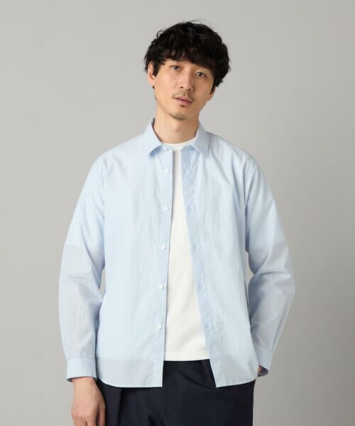 COMME CA MEN / コムサ・メン シャツ・ブラウス | タイプライター ストライプ レギュラーカラーシャツ（サックス）